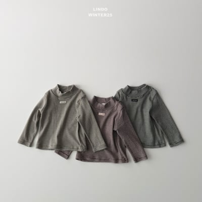 Lindo34｜(80cm-125cm) 高領條紋上衣1