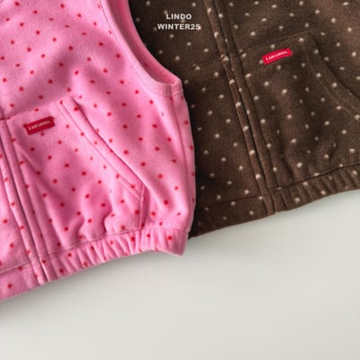 Lindo70｜(80cm-125cm) 高領磨毛波點背心2