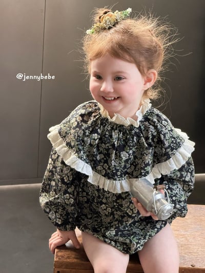 JE712｜(66-90cm) 復古碎花蕾絲花邊套裝3