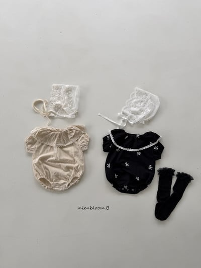 Bloom.b02｜(0m-18m) 蝴蝶結緞帶包屁衣2