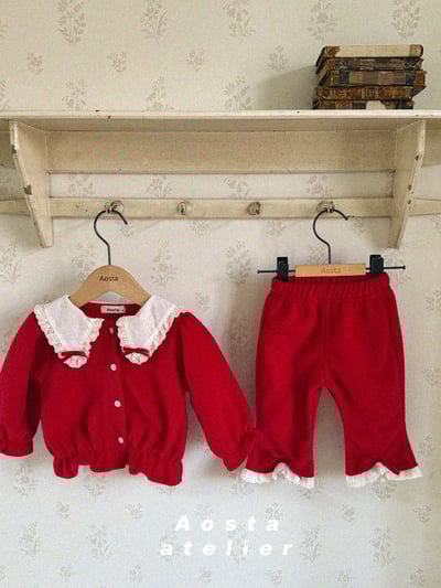 AOSTA67｜(6m-5y) 蝴蝶結蕾絲微喇叭褲23