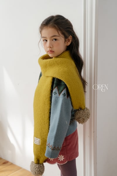 OREN35｜(free/mom) 針織毛球圍巾6