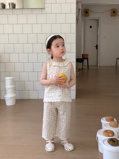 JE44｜(73-120cm) 碎花荷葉背心長褲套裝9