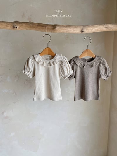 Mon petit19｜(73-118cm) 荷葉花邊公主袖上衣1