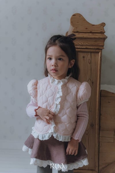 ROA09｜(80cm-120cm) 2色菱格蕾絲邊鋪棉背心16