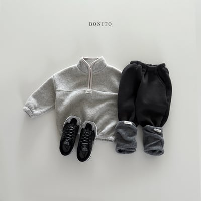 Bonito25｜(75cm-125cm) 半開襟拉鍊刷絨上衣6