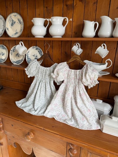 Marron09｜(3m-18m 1y-6y) 復古小碎花套裝4