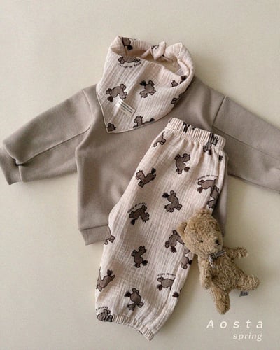 AOSTA23｜(6m-5y) 印花棉麻休閒縮口褲21