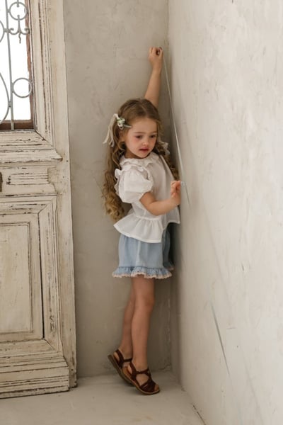 FLO02｜(75-140) 三色蕾絲蛋糕襯衫4