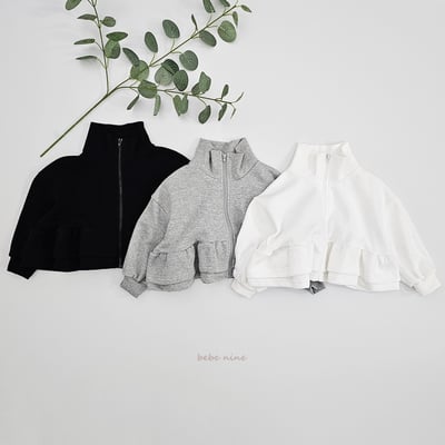 bebe nine30  (65-115) 3色立領蛋糕裙襬拉鍊外套15