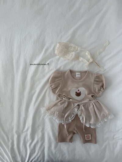 Bloom.b43｜(55cm-118cm) 派對小熊印花公主袖上衣3