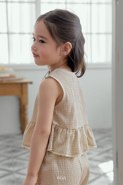 ROA03｜(6m-18m) 2色蕾絲波浪邊棉麻縮口套裝8