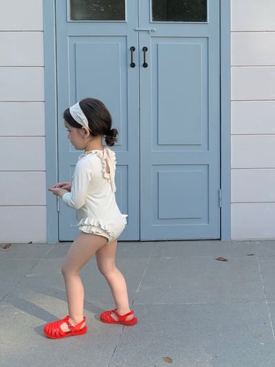 JE30｜(73-130cm) 蕾絲花邊防曬50+泳衣-長袖19