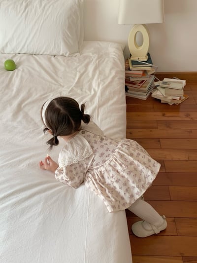 JE611｜(66cm-90cm) 蕾絲荷葉領碎花包屁衣16