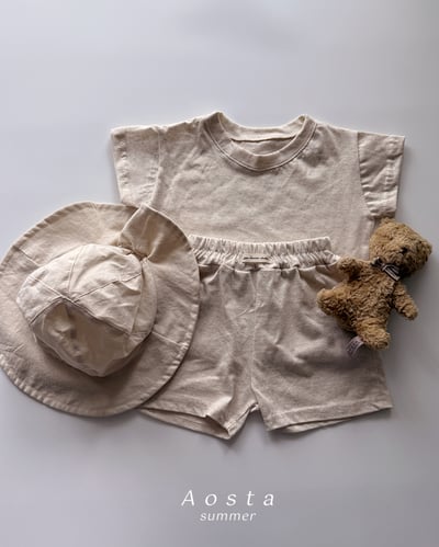 AOSTA23｜(6m-5y) 2款亞麻休閒短褲15