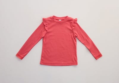 FLO27｜(75-140) 5色荷葉飛袖上衣24