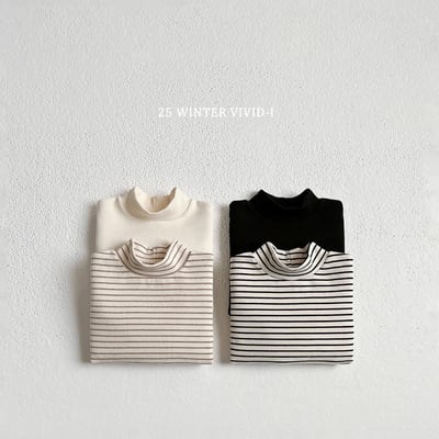 vivid76｜(78cm-125cm) 1+1素面配條紋上衣2