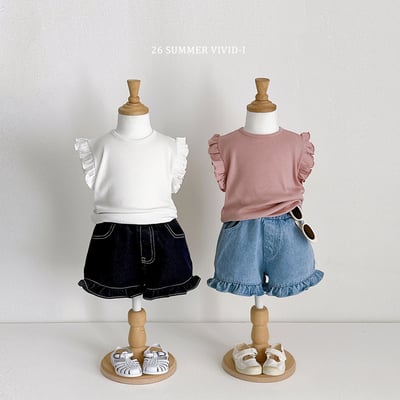 vivid44｜(78cm-125cm) 3款羅紋荷葉邊無袖上衣4