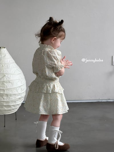 JE715｜(80-110cm) 小碎花縮口袖套裝4