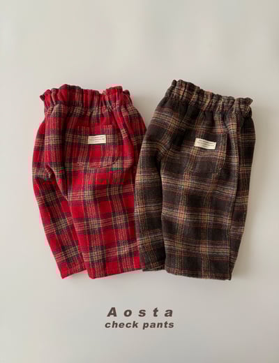AOSTA31｜(6m-5y) 格紋直筒長褲2