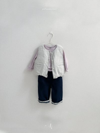 Atomeme02｜(70-110) 反折logo直筒牛仔褲7