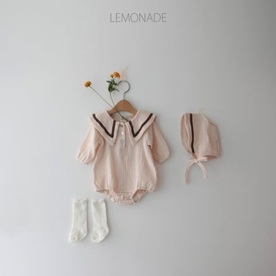 LEMONADE44｜(55cm-85cm) 2色尖翻領包屁衣含帽子14