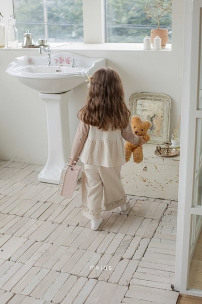 M-KIDS35｜(65-115cm) 2色磨毛荷葉微寬褲12