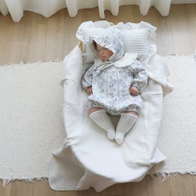 LEMONADE19｜(55cm-85cm) 2色翻領碎花包屁衣16