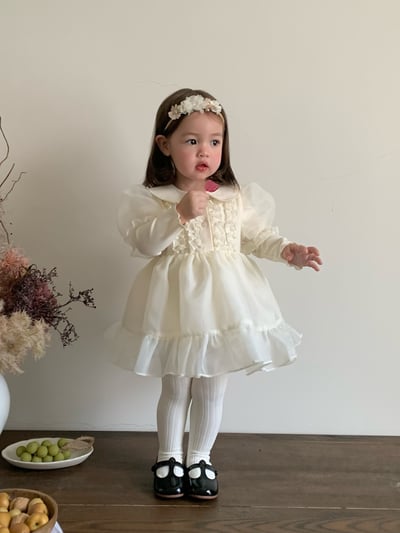 JE622｜(66cm-120cm) 公主袖薄紗包屁衣/洋裝17