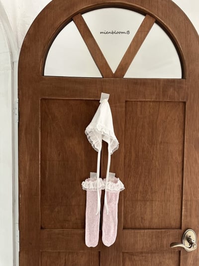 Bloom.b10｜(0m-18m) 愛心蕾絲花邊無根襪5