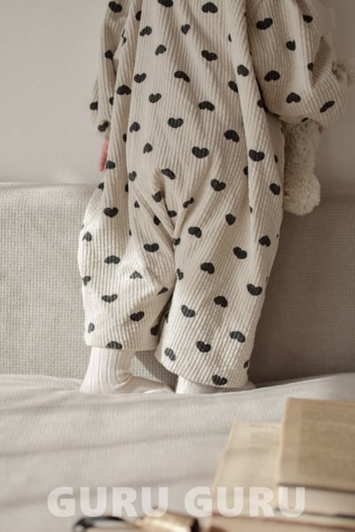 GURU GURU26｜(6m-24m) 2色愛心/波點燈芯絨連身衣8