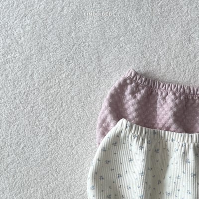 Lindo19｜(3m-18m) 暖色調小花燈籠褲/刷毛綁帶帽4