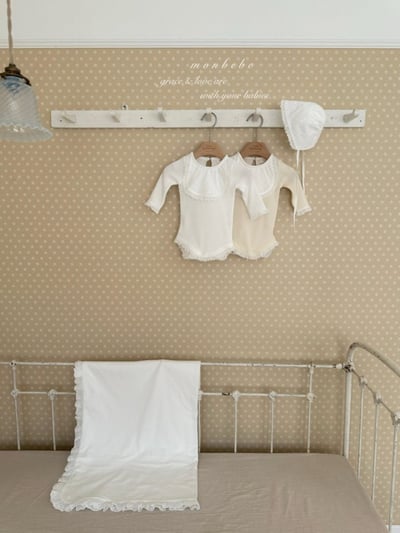 MONBEBE07｜(3m-24m) 華夫格蕾絲包屁衣8