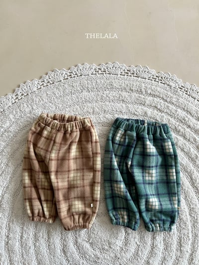 thelala46｜ (1y-6y) 格紋絨毛束口褲8