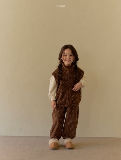 Lindo70｜(80cm-125cm) 高領磨毛波點背心16