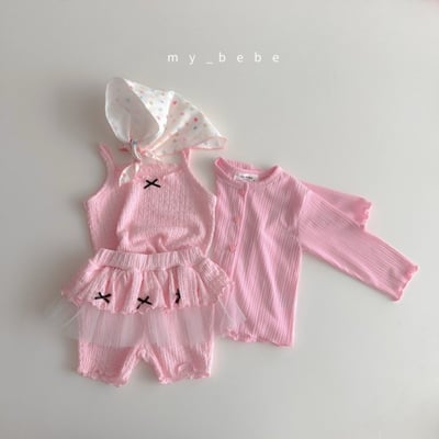 my_bebe20｜(80-120cm) 抓皺無袖緞帶套裝7