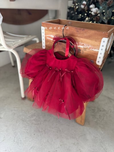 Marron 69｜(3m-18m) 蝴蝶緞帶薄紗蓬蓬裙包屁衣6