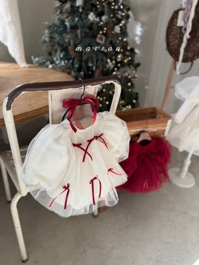 Marron 69｜(3m-18m) 蝴蝶緞帶薄紗蓬蓬裙包屁衣12