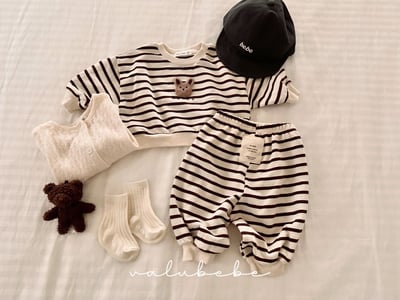 Valubebe72｜(65-90) 條紋束口褲3