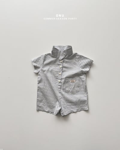 onu53｜(6m-12m) 格紋有領包屁衣5