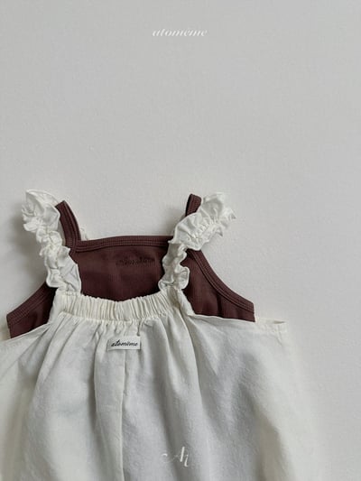 Atomeme03｜(70-110) 荷葉肩愛心口袋連身褲8