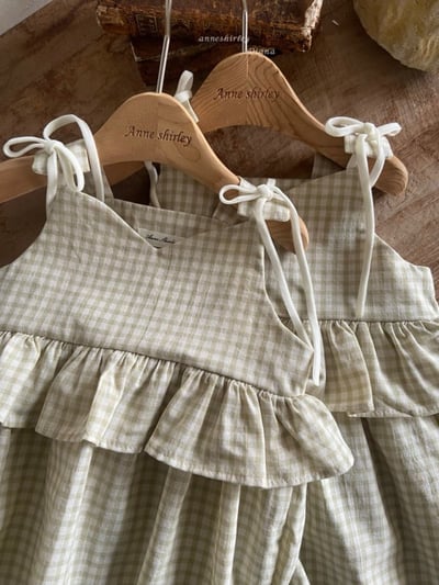 Anne Shirley03｜(1y-5y) 1色格紋綁帶荷葉洋裝14