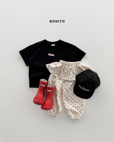 Bonito48｜(75cm-125cm) 5色小標貼圓領上衣14