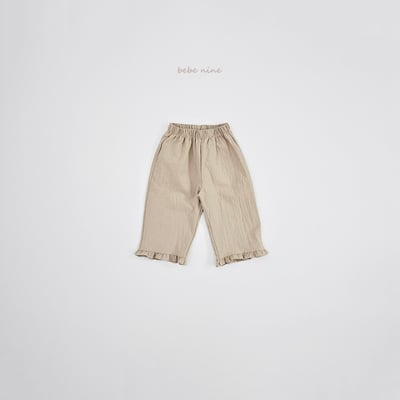 bebe nine34  (65-115) 3色荷葉邊寬版長褲15