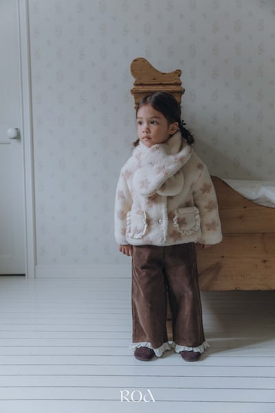 ROA01｜(80cm-120cm) 甜美小花絨毛外套9