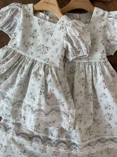Anne Shirley14｜(3m-22m) 2色碎花方領洋裝包屁款17