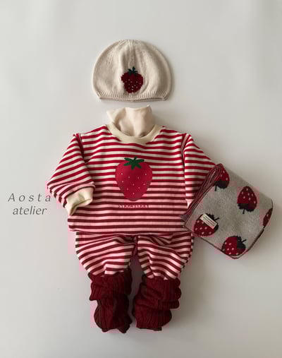 AOSTA18｜(6m-5y) 草莓印花休閒上衣7