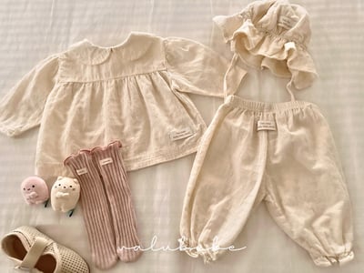 Valubebe18｜(65-90) 條紋縮口棉褲12