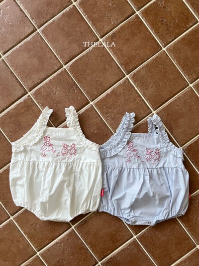 thelala63｜ (0m-18m) 刺繡花邊無袖包屁衣8