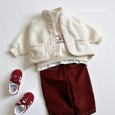 vivid86｜(78cm-125cm) 雙口袋立領刷毛背心11